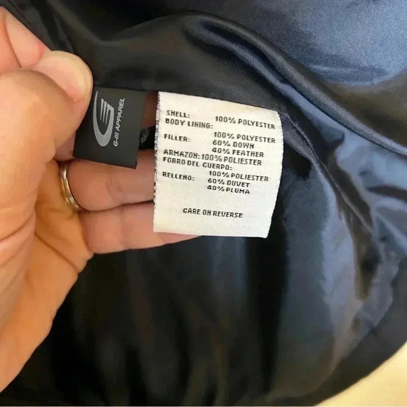 Nine West Full Zip Black Down Filled Puffer Coat - Picture 4 of 6